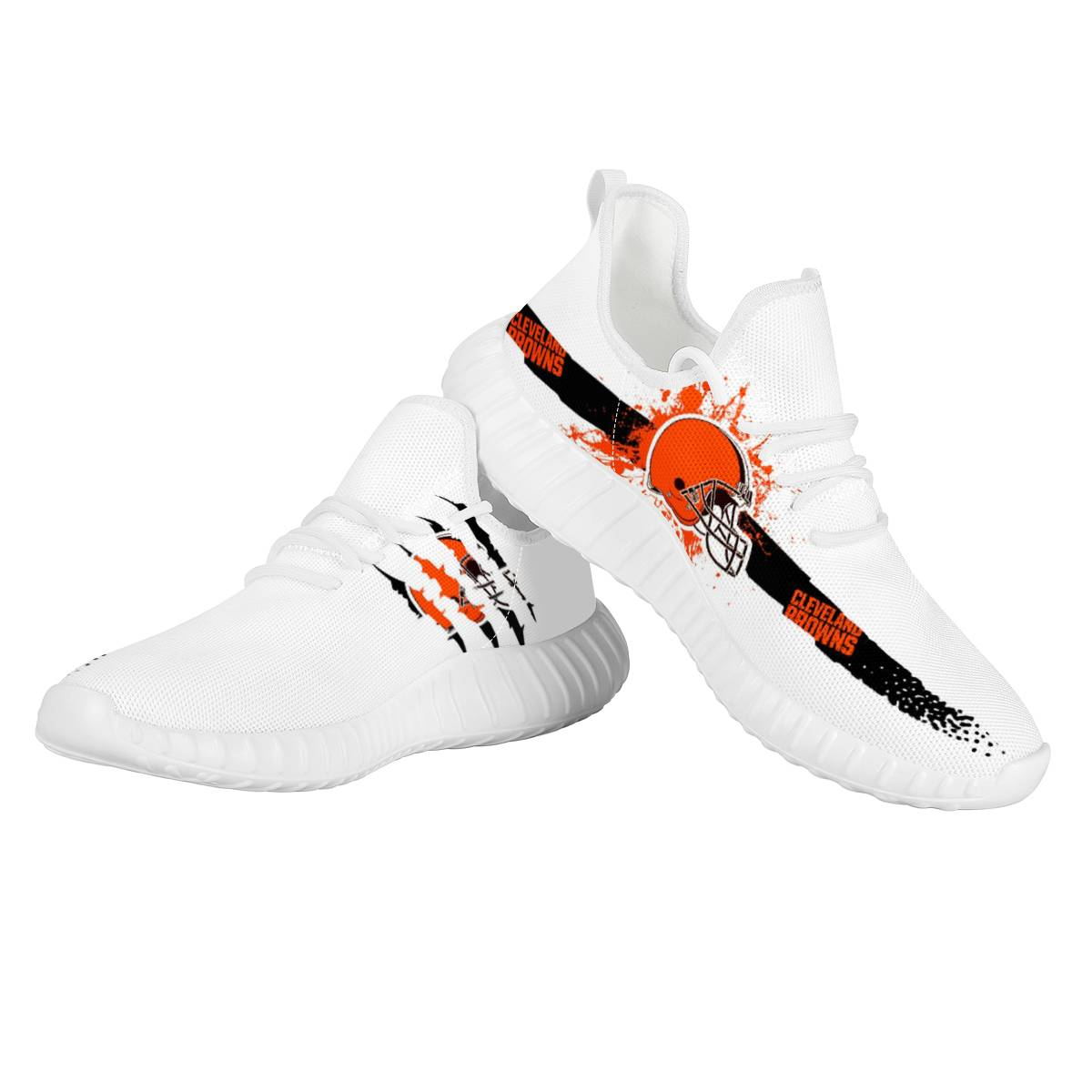 Women's Cleveland Browns Mesh Knit Sneakers/Shoes 005